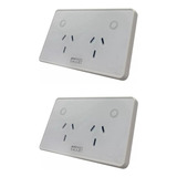 Tomacorriente Enchufe Doble Smart Wifi Alexa Blanco Pack X2u