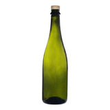 Botella Vidrio Champagne 750 Ml Verde Con Corcho Burdeos X24