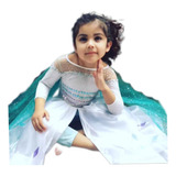 Vestido Blanco Disfraz Princesa Elsa Frozen 2