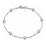 Amberta 925 Plata Esterlina 1,4 Singapur Pulsera De Cadena C