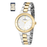 Kit Relógio Champion Prata Dourado Feminino Ch26855e Cor Do Bisel Prata E Dourado Cor Do Fundo Branco