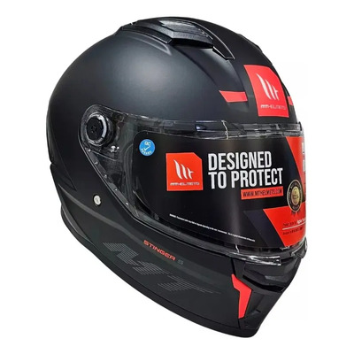 Casco Para Moto Mt Helmets Stinger 2 Negro Mate Talla Xl 61-62 Cm Doble Certificación Ece22-06 Y Dot | Meses sin interés