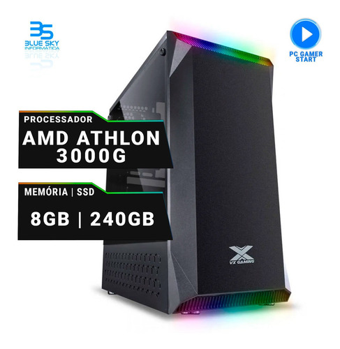 Computador Gamer Barato 3000g, Ssd 240gb, 8gb Ddr4, 400w