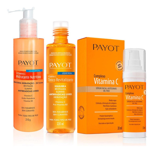 Kit Tonificação Tratamento E Hidratação Vitamina C Payot