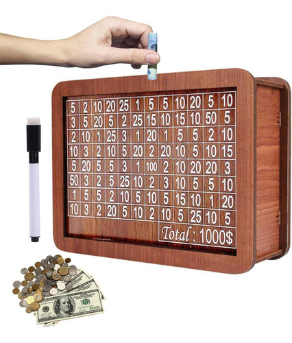 Cash Vault Wooden Savings Box, Savings Box, Wooden Money