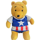 Boneco Pelúcia Urso Ursinho Puff Pooh De Capitão América