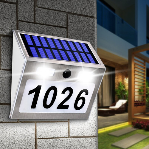 Placa Led Solar Con Números De Casa Con Letra Y Número