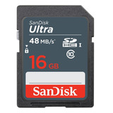 Cartão De Memória Sandisk Sdsdunb-016g-gn3in  Ultra Com Adaptador Sd 16gb