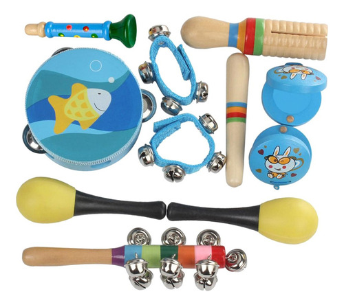Conjunto De Instrumentos Musicais 7 Brinquedos De Percussão