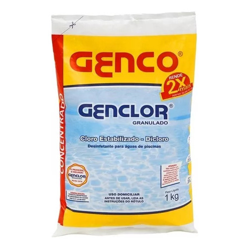 Genclor Cloro Granulado Establizado Dicloro Piscina 1kg