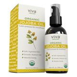 Aceite De Jojoba Orgánico 4 Oz Prensado En Frío Dorado Con