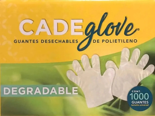 Guantes Desechables Cade Glove Biodegradables 1000 Pzas Color Transparente