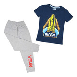 Conjunto Pijama Niño De Nasa Algodón Suave Cómoda