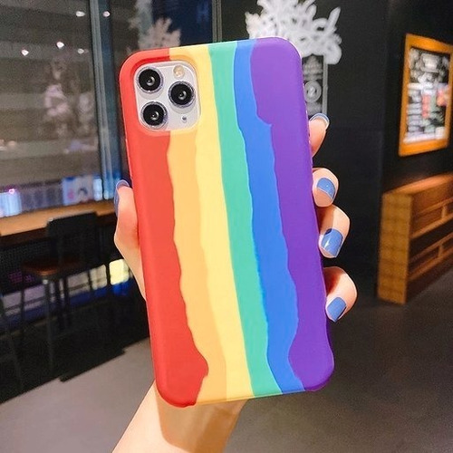 Funda Case Para iPhone Arcoíris Rainbow Tipo Casetify Suave