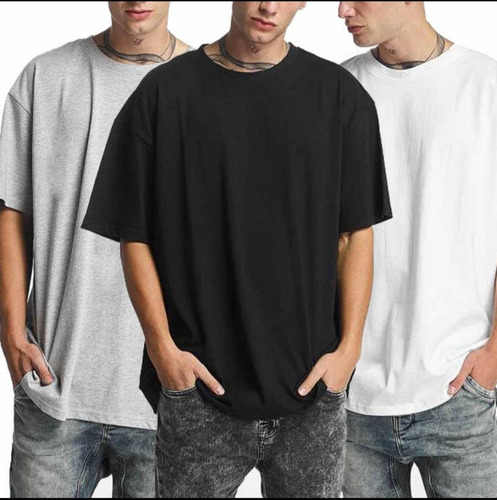 Pack X 2 Remera Lisa Basica Oversize Algodon Unisex Remeron