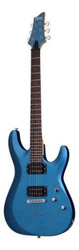 Guitarra Eléctrica Schecter C-6 Deluxe De Tilo Satin Metallic Light Blue Satin Con Diapasón De Palo De Rosa