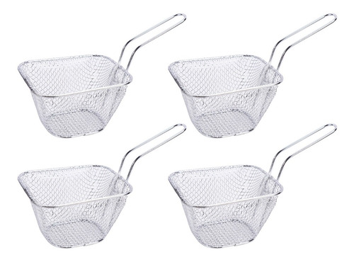 4pcs Mini Freidora De Acero Inoxidable Cesta Neta De Malla