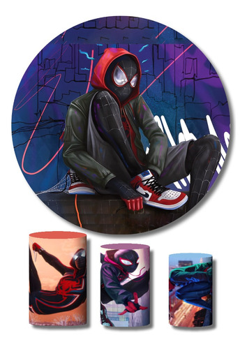 Miles Morales Funda De Tela Para Aro De 2m Y 3 Cilindros 