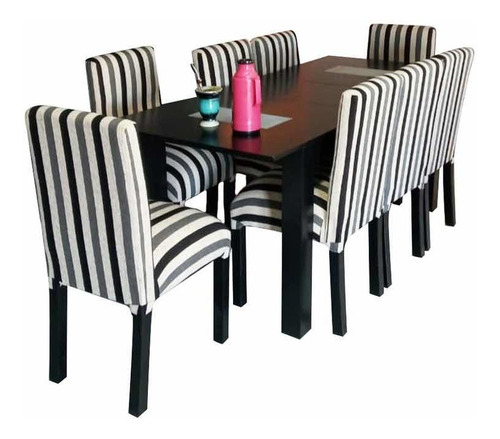 Juegos De Comedor, Mesa Ext.+ 8 Sillas Vestidas En Chenille