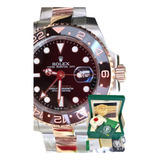 Relógio Rolex Gmt Master 2 Misto Rose Base Eta 3035 Na Caixa