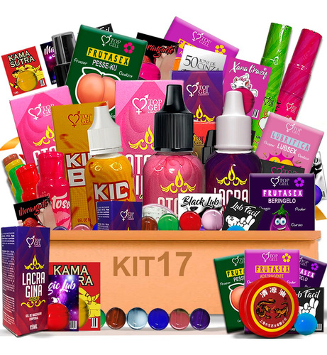 Kit 17 Geis Lubrificantes  Açao Prazer Variado