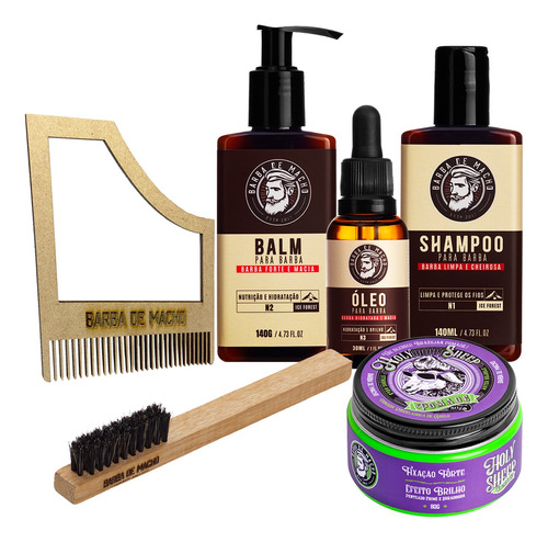 Kit Shampoo Ice Balm Óleo Pasta Modeladora Holy Sheep Brilho