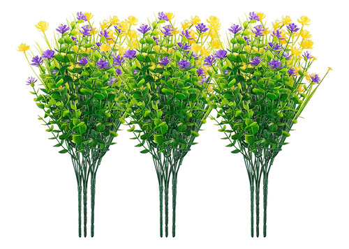 Ramo De Flores Artificiales 9 Colores Naturales Brillantes