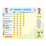 Quadro De Regras Infantil Educativo -  24 Regras Para Parede