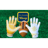 Guantes De Receptor/futbol Americano Blanco/dorado Adulto L 