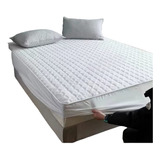 Cubre Colchón 1.5 Plazas Acolchado + 1 Funda Para Almohada