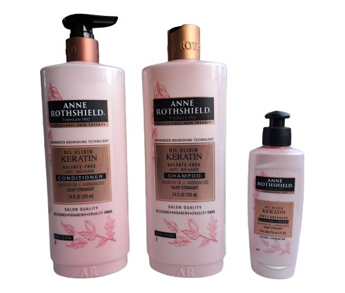 Anne Rothshield Kit Shampoo + Acond + Crema Peinar Keratina