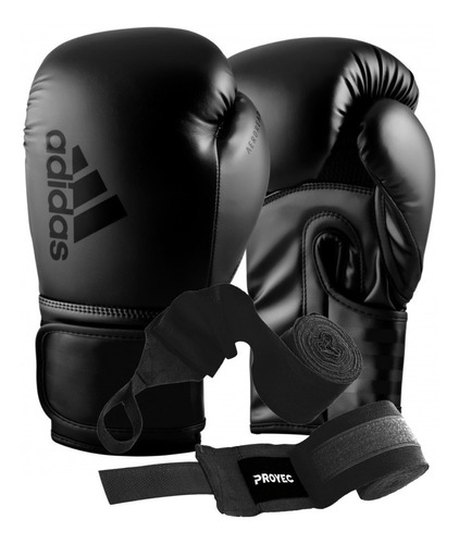 Kit Guantes De Boxeo adidas Mas Par De Vendas Thai Kick 