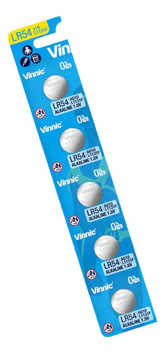 Pack 5 Pilas Boton Vinnic L1131f Lr54 Ag10 189 Lr1130