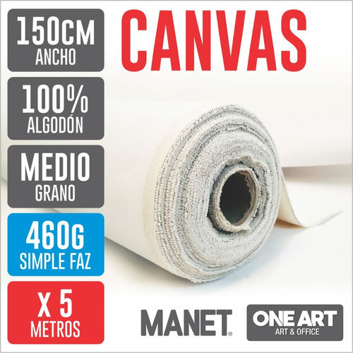 Fondo Rollo Tela Canvas Algodon Manet 1471 460g 1,50m X 5m