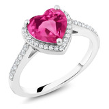 Gem Stone Anillo Plata 925 Con Topacio Mistico Rosa Para Muj