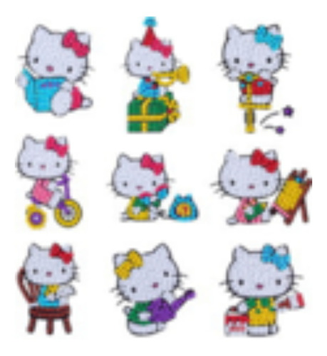 Kit Stickers Pintura Por Diamantes - Gatito Kitty