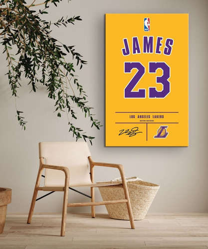 Quadro Poster Decoração Mdf 23 Lebron James King Lakers Nba