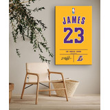 Quadro Poster Decoração Mdf 23 Lebron James King Lakers Nba