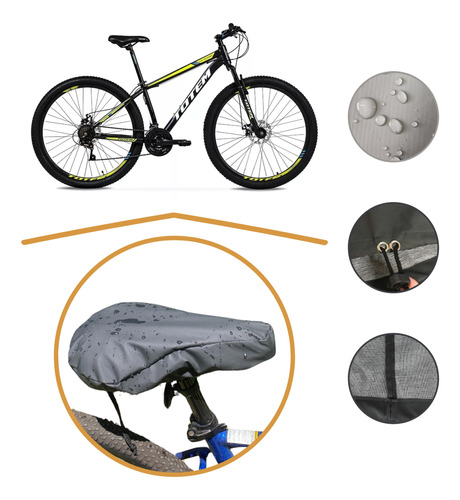 Funda Cubre Asiento Bicicleta Lona Premium 100% Impermeable