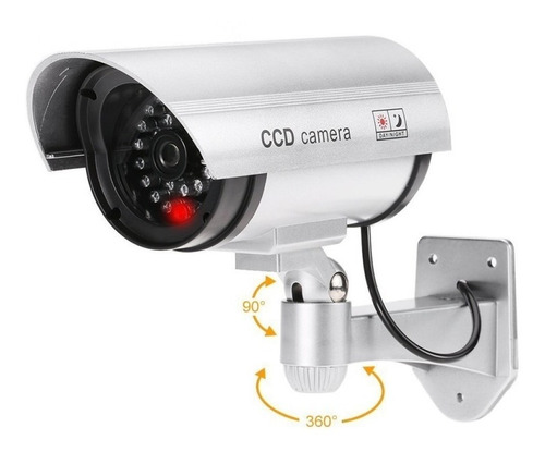 Camara De Seguridad Falsa Exterior Con Luz Led Vigilancia