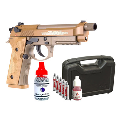 Kit Umarex Beretta M9a3 Full Auto Blowback Co2 Aire 4.5mm Dorado Oscuro 4.5 Mm | Meses sin interés