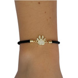 Pulsera Pata Baño De Oro 18k Con Cordón Ajustable