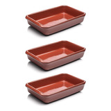 3 Formas Churrasco, Salada, Arroz, Maionese N°1 - 26x13cm Cor Marrom