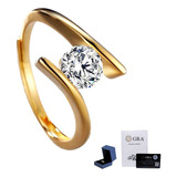 Anillo Oro Mujer Promesa Ajustables 925 Plata Laminado 14k