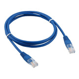 Kit 50 Cabo De Rede 2 Metros Patch Cord Azul Cat5e Ethernet