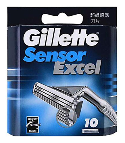 Blades Gillette Sensor Excel, 30 Unidades (paquete De 3 X 10