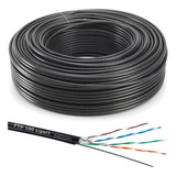 Rollo Cable 100m Ftp Portante Cat 5e Exterior 100% Cobre Utp