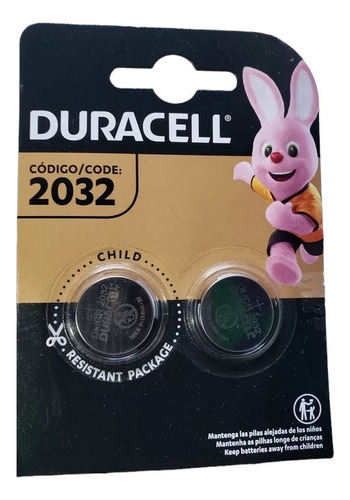 Pila Duracell 2032 Litio 3v. Con 2pz.