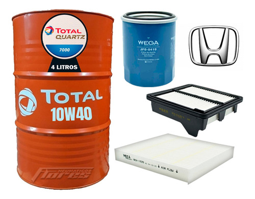 Cambio Aceite 10w40 4l + Kit Filtros Honda City 1.5 I-vtec