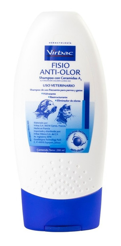 Fisio Anti-olor Shampoo Ceramidas A2 Virbac Perros Y Gatos